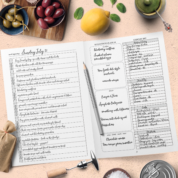 weekly meal planner notebook