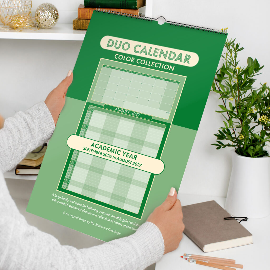double academic wall calendar